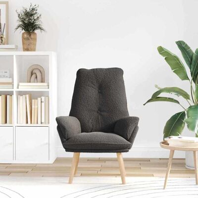 vidaXL Fauteuil Donkergrijs 69 x 74 x 93 cm Sherpa Stof vidaXL Fauteuil Donkergrijs 69 x 74 x 93 cm Sherpa Stof