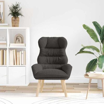 vidaXL Fauteuil Donkergrijs 69 x 74 x 93 cm Sherpa Stof vidaXL Fauteuil Donkergrijs 69 x 74 x 93 cm Sherpa Stof