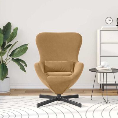 vidaXL Bruine fluwelen eivormige stoel - Armchair vidaXL Bruine fluwelen eivormige stoel - Armchair