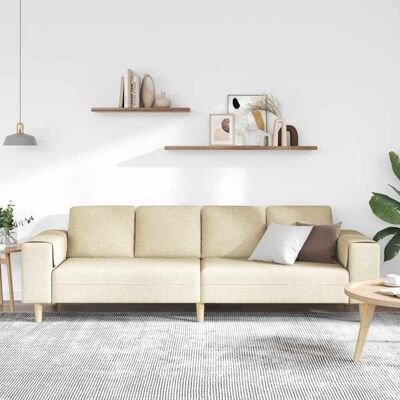 vidaXL Woonkamer Bank Crème 250 x 77 x 76 cm Polyester vidaXL Woonkamer Bank Crème 250 x 77 x 76 cm Polyester