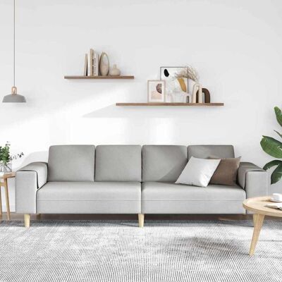 vidaXL Woonkamer Bank Wolkengrijs 250 x 77 x 76 cm Polyester vidaXL Woonkamer Bank Wolkengrijs 250 x 77 x 76 cm Polyester