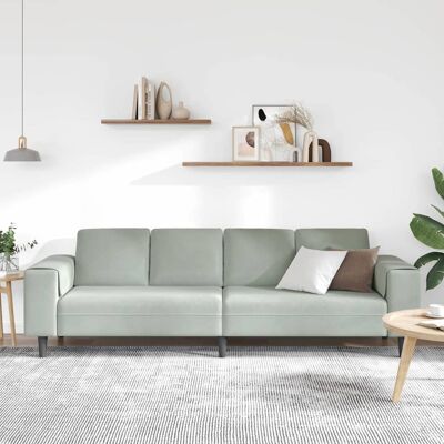 vidaXL Woonkamer Bank Lichtgrijs 250 x 77 x 76 cm vidaXL Woonkamer Bank Lichtgrijs 250 x 77 x 76 cm