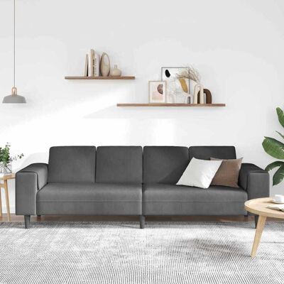vidaXL Bank Donkergrijs 250 x 77 x 76 cm Katoen Stof vidaXL Bank Donkergrijs 250 x 77 x 76 cm Katoen Stof