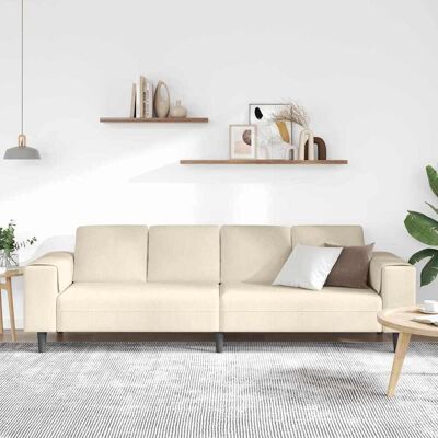 vidaXL Bank Crème 250 x 77 x 76 cm Katoen Stof vidaXL Bank Crème 250 x 77 x 76 cm Katoen Stof