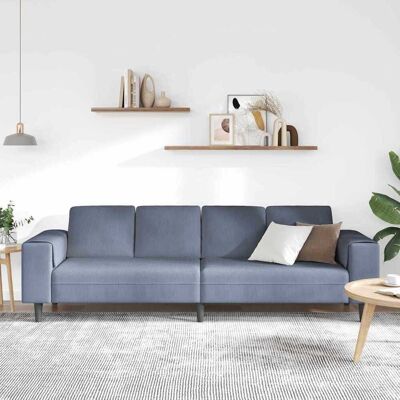 vidaXL Bank Blauw 250 x 77 x 76 cm Katoen Stof vidaXL Bank Blauw 250 x 77 x 76 cm Katoen Stof