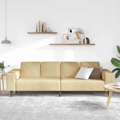 vidaXL Bank Grijs groen 250 x 77 x 76 cm Katoen Stof vidaXL Bank Grijs groen 250 x 77 x 76 cm Katoen Stof