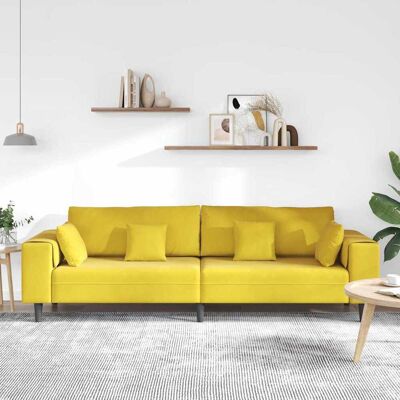 vidaXL Bank Geel 250 x 77 x 76 cm Fluweel vidaXL Bank Geel 250 x 77 x 76 cm Fluweel
