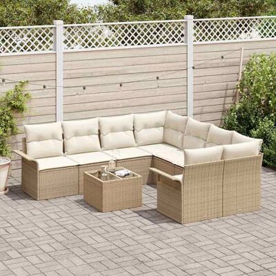 vidaXL Tuin Sofa Set 9 st Beige poly rattan vidaXL Tuin Sofa Set 9 st Beige poly rattan