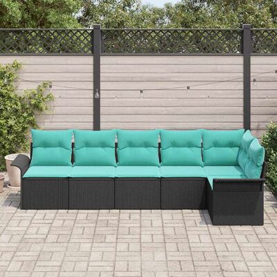 vidaXL Tuin Sofa Set 6 st Zwart poly rattan vidaXL Tuin Sofa Set 6 st Zwart poly rattan