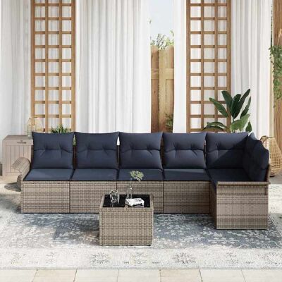 vidaXL Tuin Sofa Set 7 st Grijs poly rattan vidaXL Tuin Sofa Set 7 st Grijs poly rattan