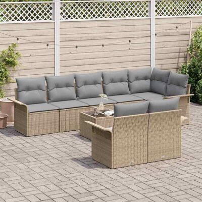 Vidaxl Tuinbank Set - 9-delig Modular Outdoor Beige Grijs Vidaxl Tuinbank Set - 9-delig Modular Outdoor Beige Grijs