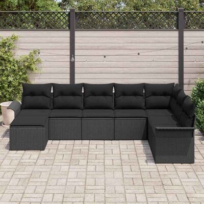 vidaXL Tuinbankenset - Zwart - 8 Stuks vidaXL Tuinbankenset - Zwart - 8 Stuks