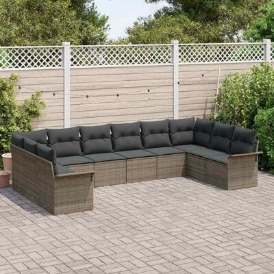 Vidaxl Tuinmeubelset - 10-delige Buitenbank met Kussens Vidaxl Tuinmeubelset - 10-delige Buitenbank met Kussens