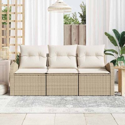 Tuin Bankstel Beige Rattan Tuin Bankstel Beige Rattan
