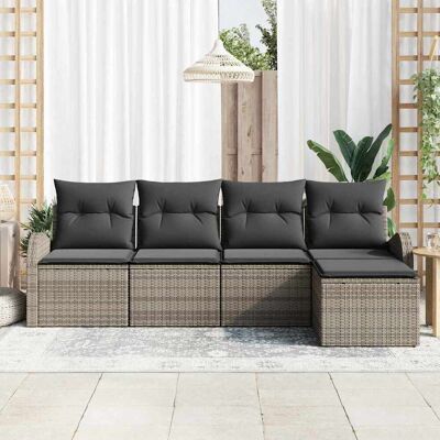 Vidaxl Tuinbank Set - Modulair, Waterdicht, Grijs - Tuinmeubilair Vidaxl Tuinbank Set - Modulair, Waterdicht, Grijs - Tuinmeubilair