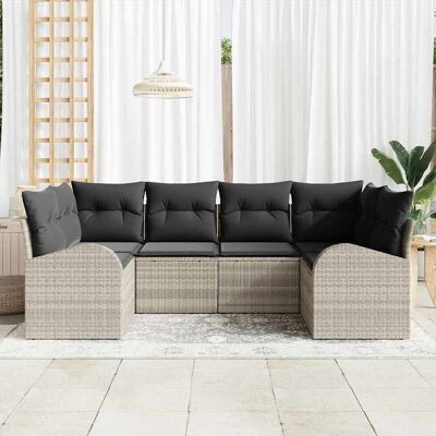 Vidaxl Tuinbank Set - 6-delig Modulaire Rieten Tuinmeubel Vidaxl Tuinbank Set - 6-delig Modulaire Rieten Tuinmeubel