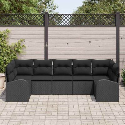 VidaXL Tuinbankset 7-delig Zwart VidaXL Tuinbankset 7-delig Zwart