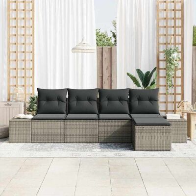 vidaXL Tuinbank Set - Rechthoekig 5-delig Buiten Rattan Meubelen vidaXL Tuinbank Set - Rechthoekig 5-delig Buiten Rattan Meubelen
