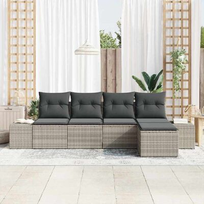 vidaXL Tuinbank Set - Modulair, Weerbestendig, Lichtgrijs & Zwart vidaXL Tuinbank Set - Modulair, Weerbestendig, Lichtgrijs & Zwart