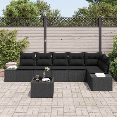 Beige Tuin 7-delig Banken Set - Tuinmeubelen Beige Tuin 7-delig Banken Set - Tuinmeubelen