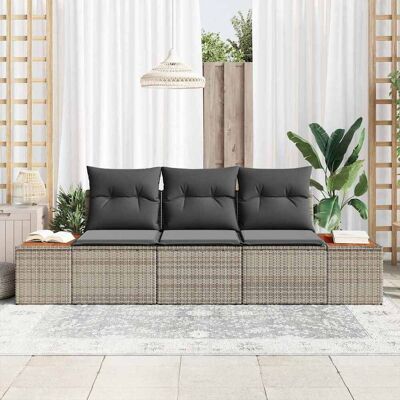 vidaXL Tuin 3-delige Bank Set met Kussens - Outdoor Meubels vidaXL Tuin 3-delige Bank Set met Kussens - Outdoor Meubels