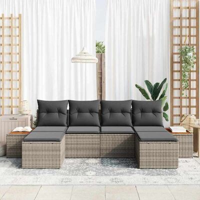 Vidaxl Modern Tuinbank Set - 6 Stuks, Weerbestendige Kussens Vidaxl Modern Tuinbank Set - 6 Stuks, Weerbestendige Kussens