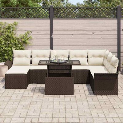 Vidaxl Tuinbank Set - Modulaire Bruine Rattan - 9 Stuks Vidaxl Tuinbank Set - Modulaire Bruine Rattan - 9 Stuks