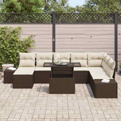Merk - Tuin 9-delige bankset met kussens Merk - Tuin 9-delige bankset met kussens