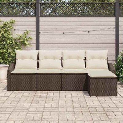 Vidaxl - Tuinbankenset 5-delig Bruin Rattan Vidaxl - Tuinbankenset 5-delig Bruin Rattan