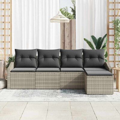Vidaxl - Tuinbank Set 5 Beige Rattan Polyester - Tuinbank Set Vidaxl - Tuinbank Set 5 Beige Rattan Polyester - Tuinbank Set
