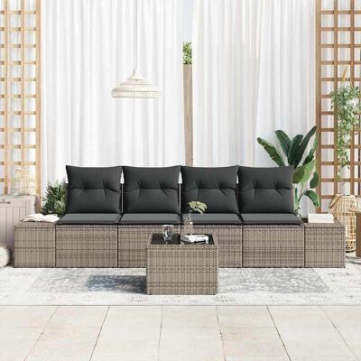 Vidaxl Tuinbankset Grijs Modern Weerbestendig 5-delig Vidaxl Tuinbankset Grijs Modern Weerbestendig 5-delig