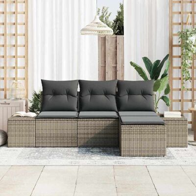 Vidaxl Tuinbankset - Grijs - Modulairstijl, Weerbestendig, 4 Stuks Vidaxl Tuinbankset - Grijs - Modulairstijl, Weerbestendig, 4 Stuks