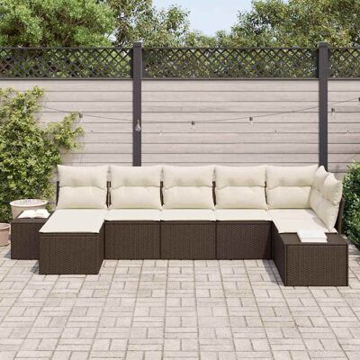 Vidaxl Tuinbank Set 7 stuks - Modular Rattan Meubels Vidaxl Tuinbank Set 7 stuks - Modular Rattan Meubels