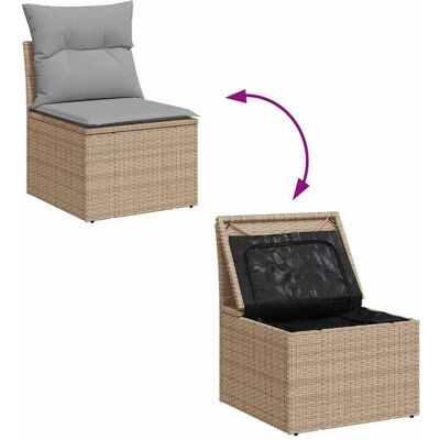 Beige Tuinbankset - 9-delige Rieten Tuinmeubelset Beige Tuinbankset - 9-delige Rieten Tuinmeubelset