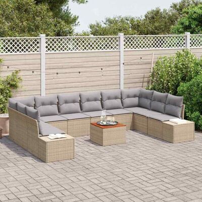 Beige Tuinbank Set 11 stuks - Tuininrichting Beige Tuinbank Set 11 stuks - Tuininrichting