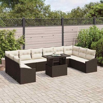 Beige Modular Tuinbankenset - 11 Stuks Buiten Beige Modular Tuinbankenset - 11 Stuks Buiten