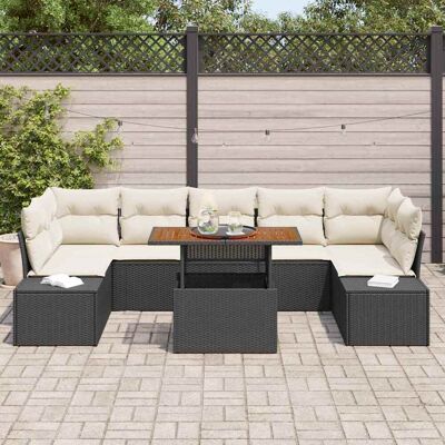 Vidaxl Zwart 8-delig Tuinbank Set - Modern, Weerbestendig, Ruim Vidaxl Zwart 8-delig Tuinbank Set - Modern, Weerbestendig, Ruim