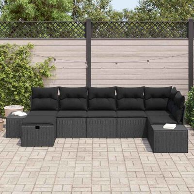 Unbranded - 7-Pc Garden Modular Sofa - Zwart Unbranded - 7-Pc Garden Modular Sofa - Zwart