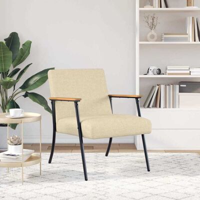 vidaXL Fauteuil Crème Stof vidaXL Fauteuil Crème Stof