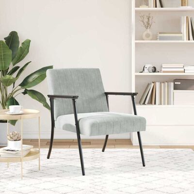vidaXL Fauteuil Lichtgrijs 59 x 75 x 78 cm Fluweel vidaXL Fauteuil Lichtgrijs 59 x 75 x 78 cm Fluweel