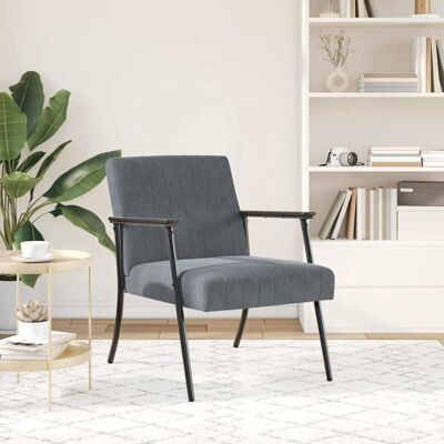 vidaXL Fauteuil Donkergrijs 59 x 75 x 78 cm Fluweel vidaXL Fauteuil Donkergrijs 59 x 75 x 78 cm Fluweel