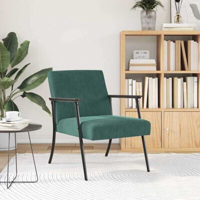 vidaXL Fauteuil Donkergroen 59 x 75 x 78 cm Fluweel vidaXL Fauteuil Donkergroen 59 x 75 x 78 cm Fluweel