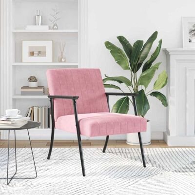 vidaXL Fauteuil Roze 59 x 75 x 78 cm Fluweel vidaXL Fauteuil Roze 59 x 75 x 78 cm Fluweel