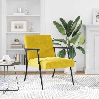 vidaXL Fauteuil Geel 59 x 75 x 78 cm Fluweel vidaXL Fauteuil Geel 59 x 75 x 78 cm Fluweel