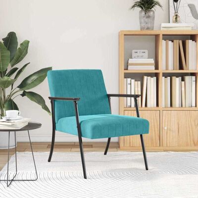 vidaXL Fauteuil Turquoise 59 x 75 x 78 cm Fluweel vidaXL Fauteuil Turquoise 59 x 75 x 78 cm Fluweel