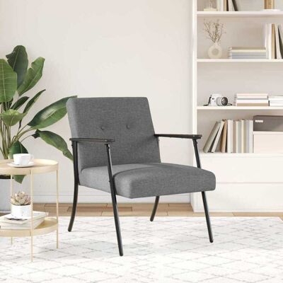 vidaXL Fauteuil Donkergrijs Stof vidaXL Fauteuil Donkergrijs Stof