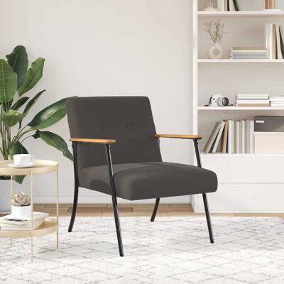 vidaXL Fauteuil Donkergrijs Krullend Wol-achtig Stof vidaXL Fauteuil Donkergrijs Krullend Wol-achtig Stof