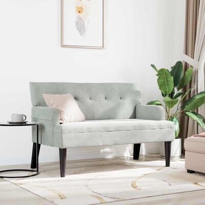 vidaXL Chesterfield Bank Lichtgrijs 112 x 65,5 x 75 cm Fluweel vidaXL Chesterfield Bank Lichtgrijs 112 x 65,5 x 75 cm Fluweel