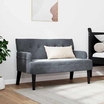 vidaXL Chesterfield Bank Donkergrijs 112 x 65,5 x 75 cm Fluweel vidaXL Chesterfield Bank Donkergrijs 112 x 65,5 x 75 cm Fluweel