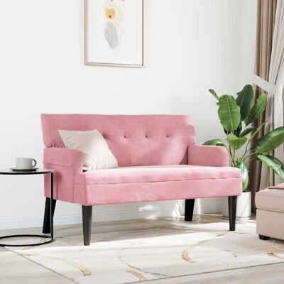 vidaXL Chesterfield Bank Roze 112 x 65,5 x 75 cm Fluweel vidaXL Chesterfield Bank Roze 112 x 65,5 x 75 cm Fluweel